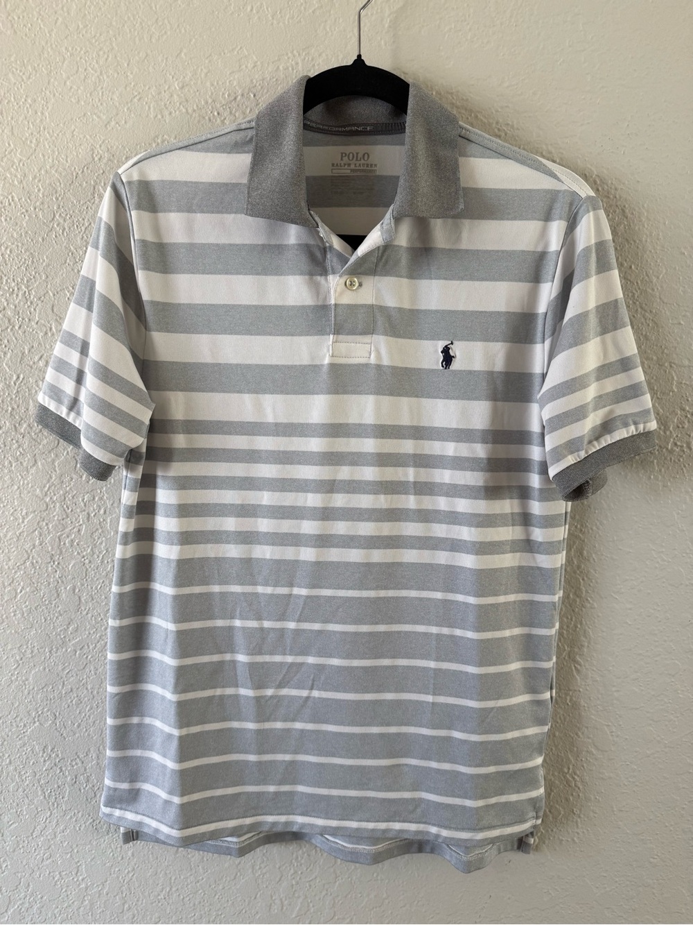 Polo Ralph Lauren Performance Boys Short Sleeve Polo Shirt L (14–16) White Grey
